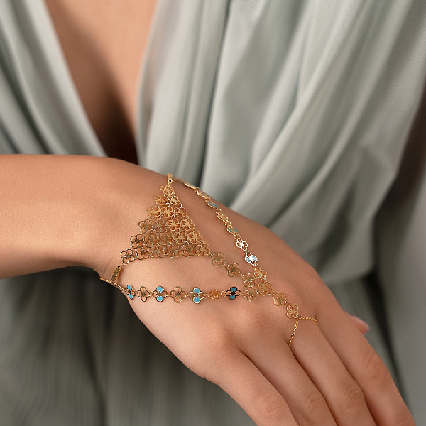 Золотой слейв-браслет Francelli с эмалью (арт. 3261041жег) – изображение 3