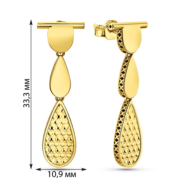 Серьги из желтого золота Francelli (арт. 1091691ж) – изображение 3