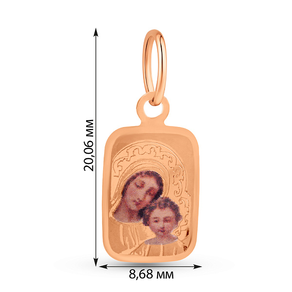 Золотая ладанка Дева Мария и Иисус (арт. 422245) – изображение 6