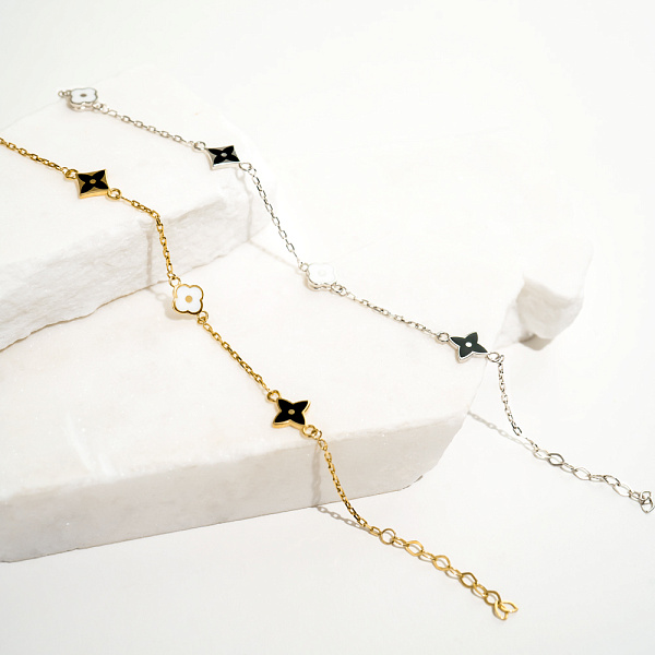 Браслет з жовтого золота з емаллю (арт. 324310жебч) – зображення 3