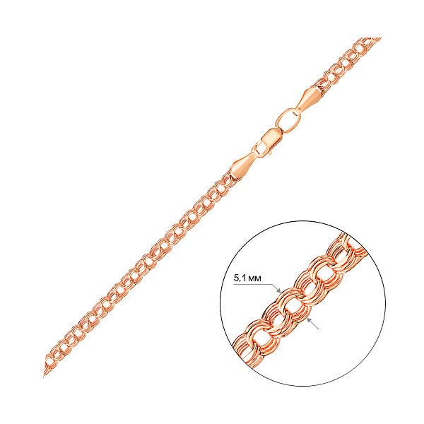 Золотий ланцюжок плетіння Бісмарк потрійний (арт. 300409) – зображення 2