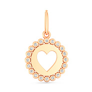 Золотой подвес Сердце с фианитами (арт. 440896)