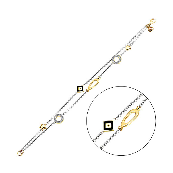 Золотий браслет з емаллю (арт. 324688жбечП1) – зображення 1