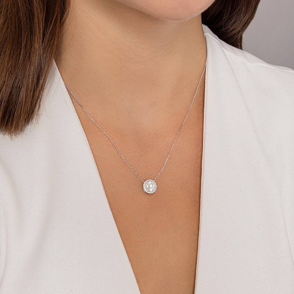 Кольє з білого золота з діамантами (арт. Ц341650040б) – зображення 4