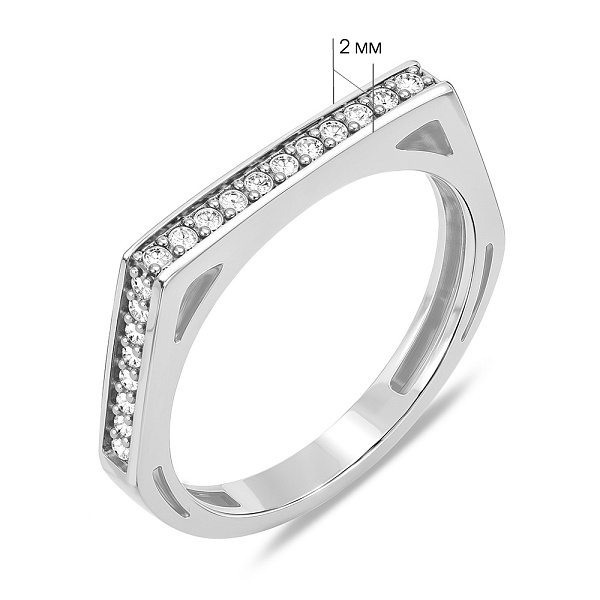 Золотое кольцо с фианитами (арт. 154757б) – изображение 2