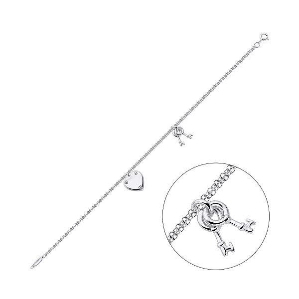 Серебряный браслет с подвесками (арт. 7509/3316) – изображение 1