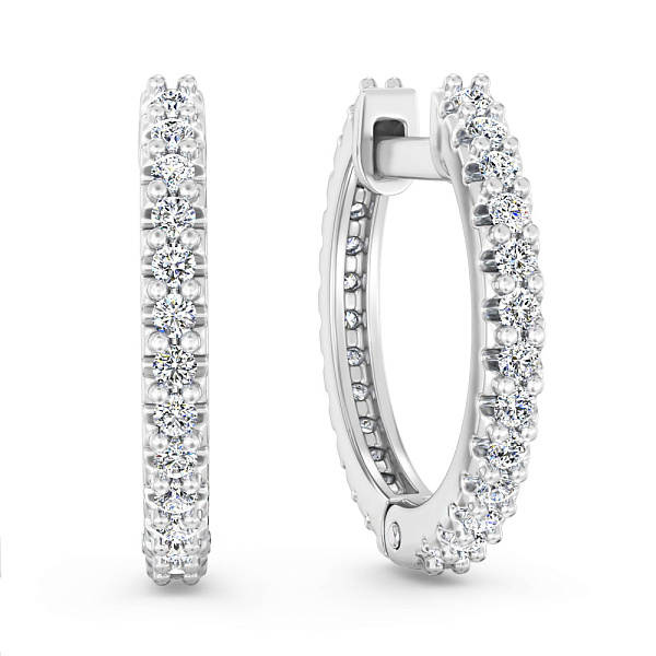 Золотые серьги кольца с бриллиантами (арт. С011483020б) – изображение 1