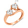 Золотое кольцо с фианитами (арт. 140359) – изображение 4