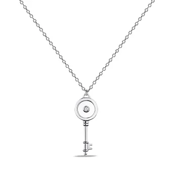 Срібне кольє Ключ з перламутром та фіанітом (арт. 7507/1869п)