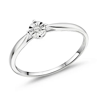 Каблучка з білого золота з діамантом (арт. К011729б)