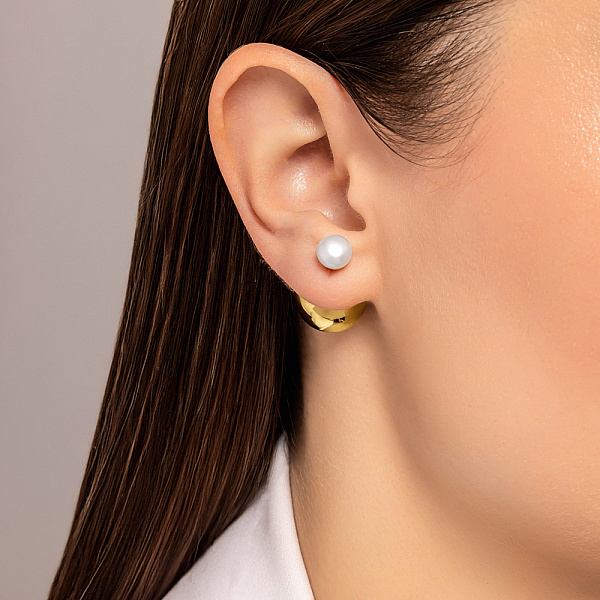 Золоті сережки з перлами (арт. 1091924жпрлб) – зображення 2