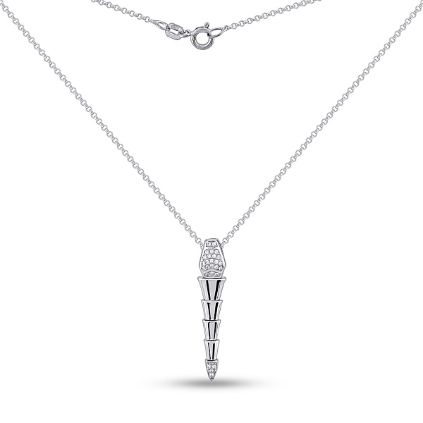 Срібне кольє Змія з фіанітами (арт. 7507/2200) – зображення 2