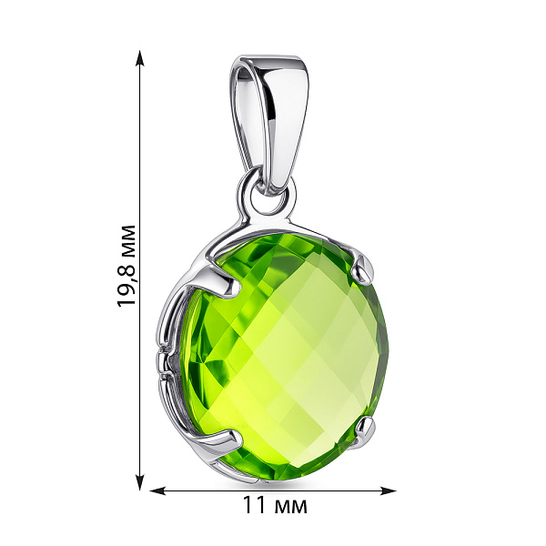 Серебряный кулон с крупным хризалитом (арт. 7503/2192428Хрз) – изображение 2