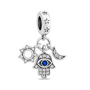 Срібний шарм з альпінітом і фіанітами (арт. 7903/4430ас)