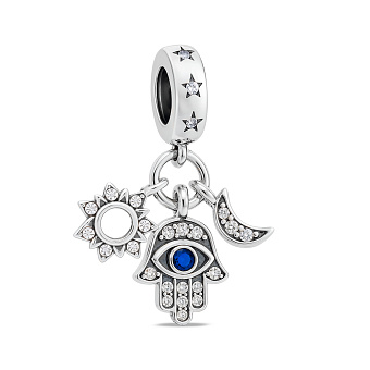 Серебряный шарм с альпинитом и фианитами (арт. 7903/4430ас)