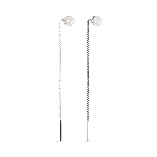 Серьги-протяжки из серебра с жемчугом (арт. 7502/1166жб) – изображение 1