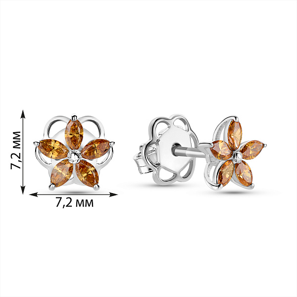 Золоті сережки пусети з діамантами (арт. С28135040б) – зображення 4