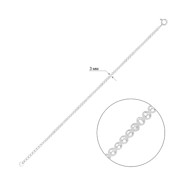 Серебряный браслет с жемчугом (арт. 7509/5563жб) – изображение 2
