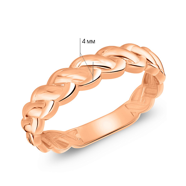 Золотое кольцо "Звенья" без камней (арт. 155546) – изображение 3