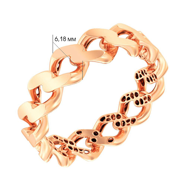 Кольцо "Звенья" из красного золота (арт. 140905) – изображение 4