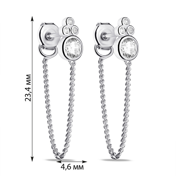 Серьги из серебра с фианитами (арт. 7518/6450) – изображение 7