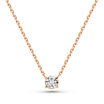 Золотое колье с бриллиантом (арт. Ц011694010)