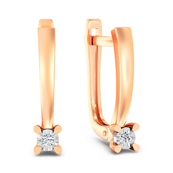 Фото Золотые серьги с бриллиантами (арт. С011754)