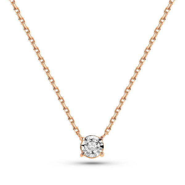 Золотое колье с бриллиантом (арт. Ц011694010) – изображение 1