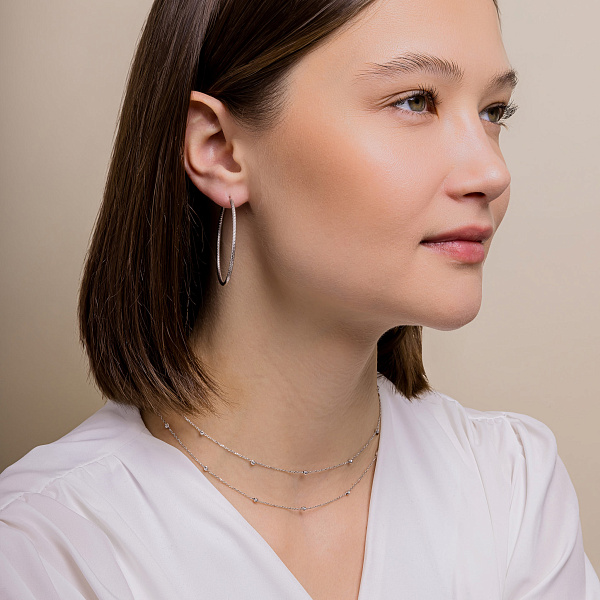 Кольє з білого золота з кульками (арт. 360178б) – зображення 5