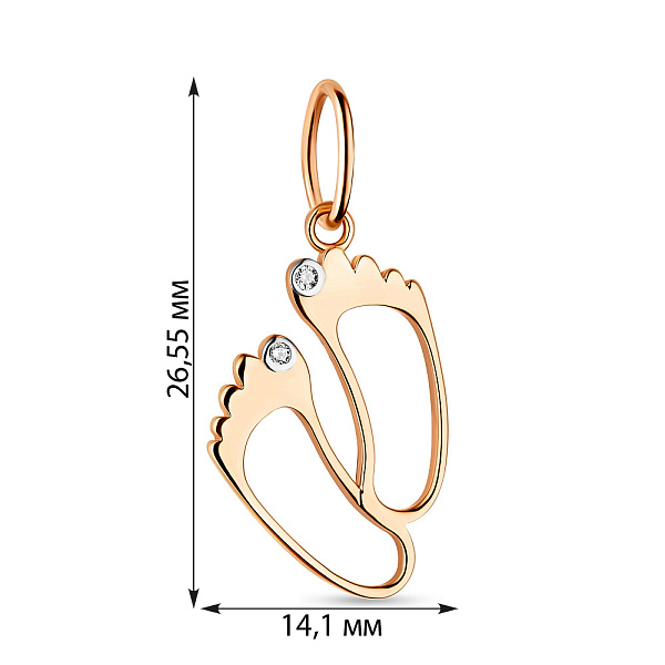 Золотий кулон з фіанітами (арт. 424003) – зображення 2