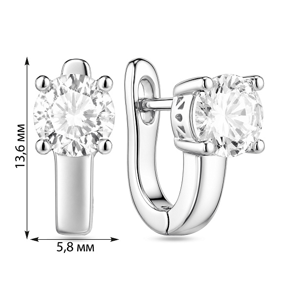 Серебряные серьги с фианитами (арт. 7502/10520) – изображение 2