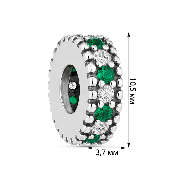 Серебряный шарм с альпинитами (арт. 7903/4518аз) – изображение 2