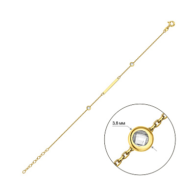 Золотий браслет з фіанітами  (арт. 326473ж)