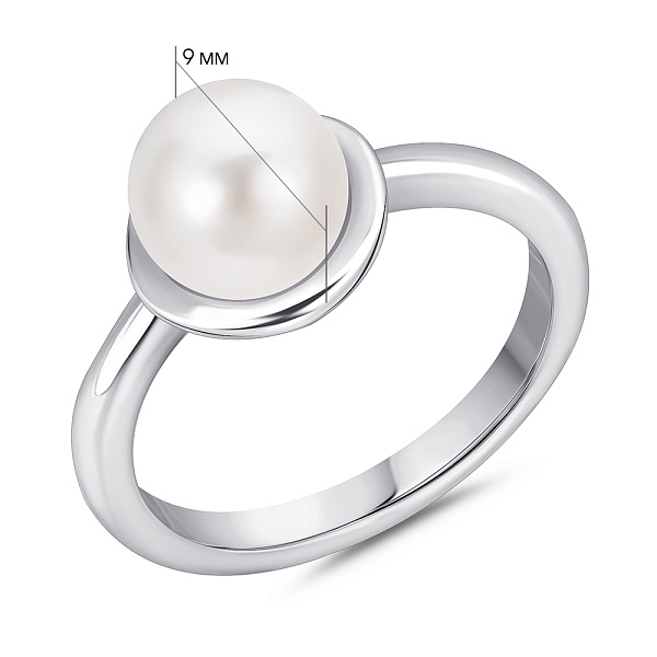 Серебряное кольцо с жемчугом (арт. 7501/8173жб) – изображение 2