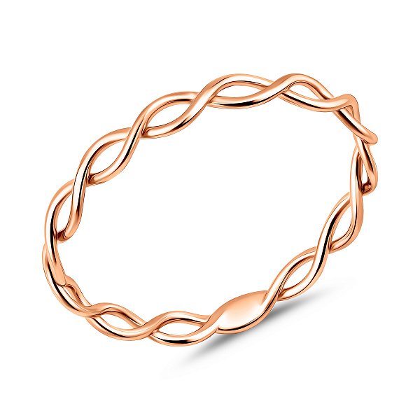 Тонкое переплетенное кольцо из красного золота (арт. 140945) – изображение 1