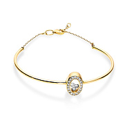 Фото Браслет из желтого золота с белыми фианитами (арт. 323726ж)