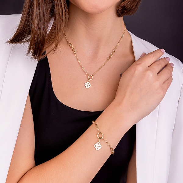 Браслет из желтого золота с подвеской (арт. 326743ж) – изображение 2