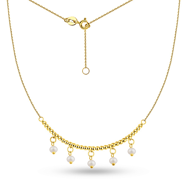 Кольє з жовтого золота з перлинами (арт. 352633жпрлб) – зображення 2
