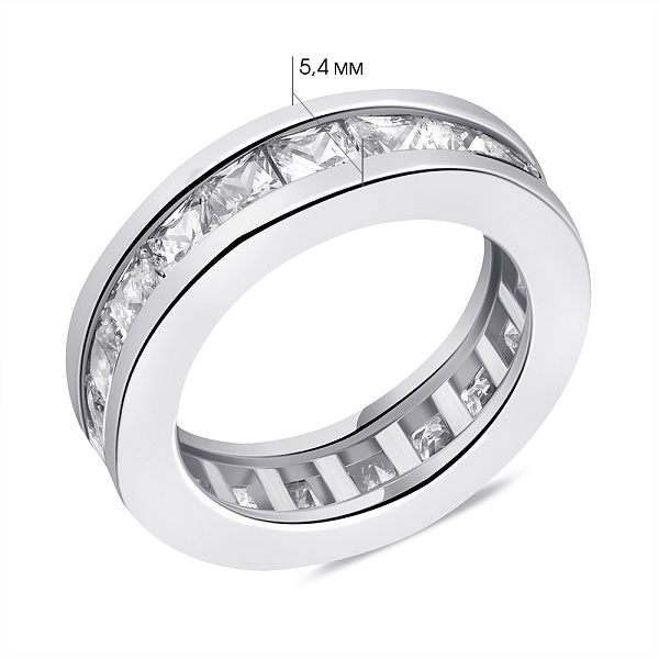 Серебряное кольцо с дорожкой из фианитов (арт. 7501/6555) – изображение 2