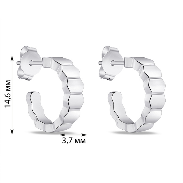 Серьги-пусеты из серебра без камней  (арт. 7518/6243) – изображение 2