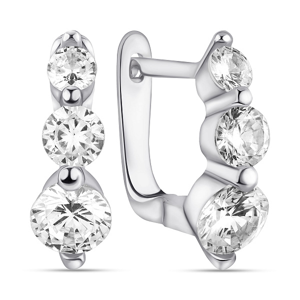 Серебряные серьги с фианитами (арт. 7502/3699) – изображение 1