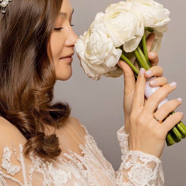 Обручка Європейка з червоного золота з діамантом (арт. К239207) – зображення 6