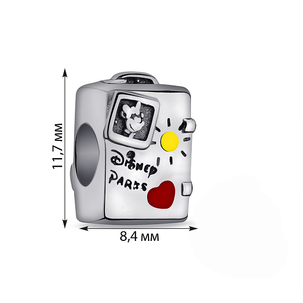 Серебряный шарм с эмалью без камней (арт. 7903/4272екж) – изображение 2