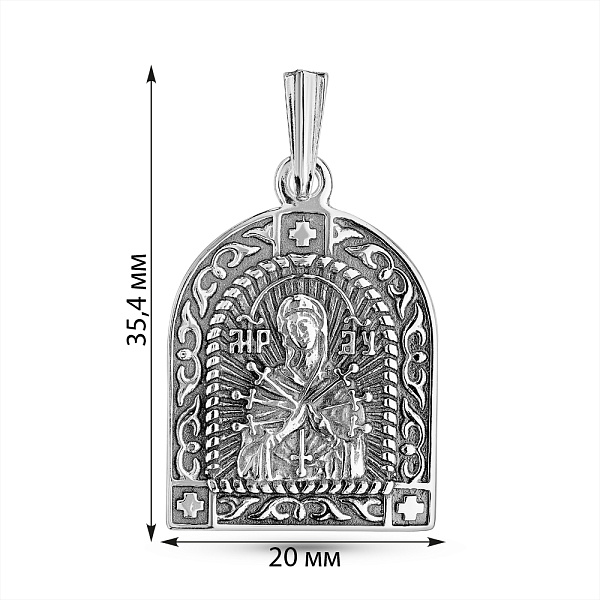 Серебряная ладанка Божья Матерь Семистрельная (арт. 7917/192П) – изображение 2