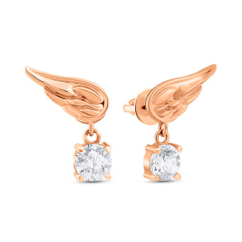 Золоті сережки Крила з фіанітами (арт. 1101065)