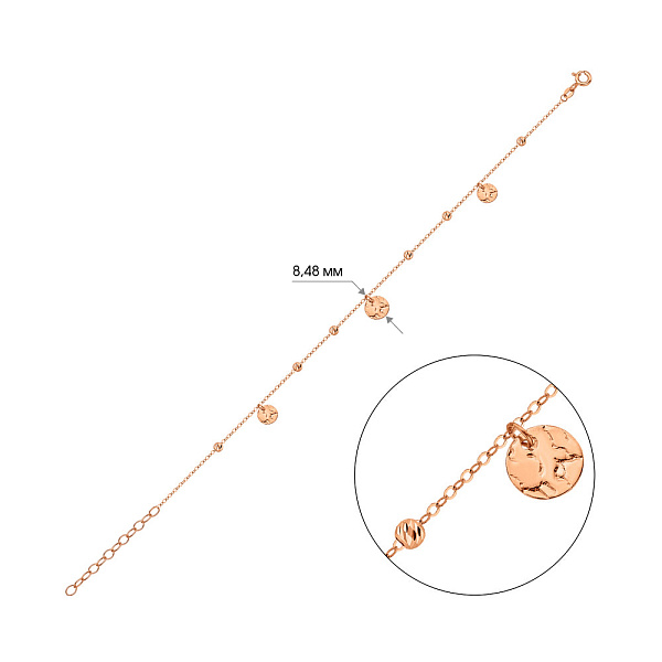 Браслет Монети з червоного золота (арт. 326936) – зображення 2