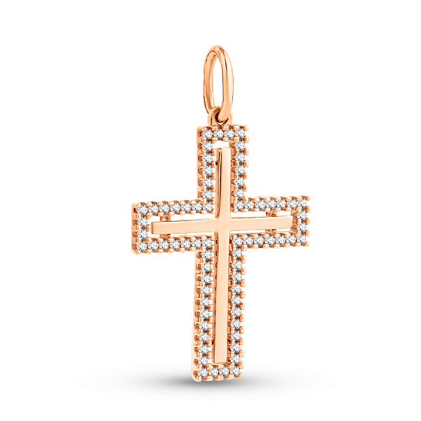 Золотой крест с фианитами (арт. 3105747101) – изображение 1