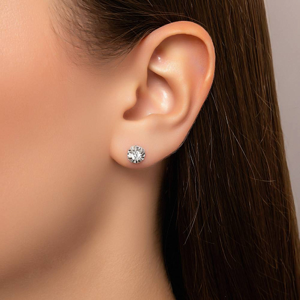 Золоті сережки пусети з фіанітом (арт. 113901б) – зображення 2