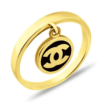 Золота каблучка з емаллю (арт. 154012жеч)