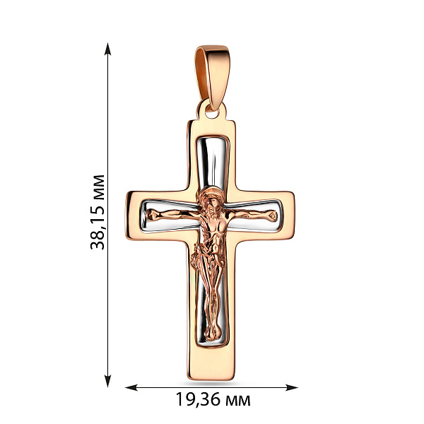 Крестик из красного золота «Духовное возрождение» (арт. 501377кб) – изображение 3